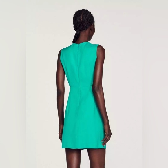 Sandro Liv Cut-Out Dress in Teal - Picture 2 of 7